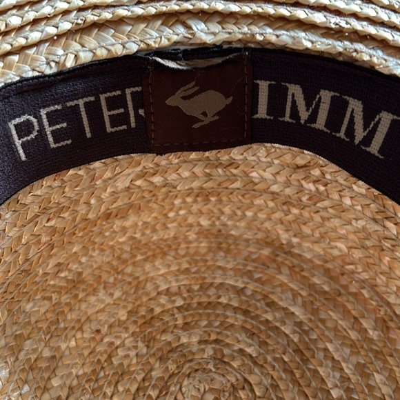 PETER GRIMM Straw Sun Hat Steeplechase Kentucky Derby Wide Brim Grosgrain Ribbon - Picture 8 of 9
